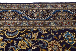 Vintage Dark Navy Traditional 10X13 Kashmar Persian Rug