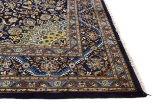 Vintage Dark Navy Traditional 10X13 Kashmar Persian Rug