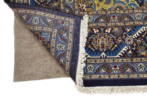 Vintage Dark Navy Traditional 10X13 Kashmar Persian Rug