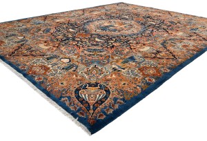 Vintage Pictorial Traditional 10X13 Kashmar Persian Rug