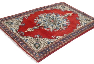 Semi Antique Red Traditional 3X5 Tabriz Persian Rug