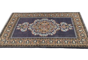 Vintage Plum Floral 3X5 Shahreza Persian Rug