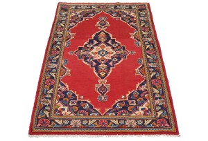 Vintage Red Traditional 2'8X4'3 Kashan Persian Rug
