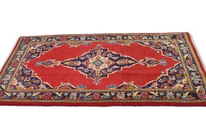 Vintage Red Traditional 2'8X4'3 Kashan Persian Rug