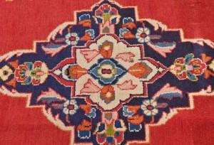 Vintage Red Traditional 2'8X4'3 Kashan Persian Rug