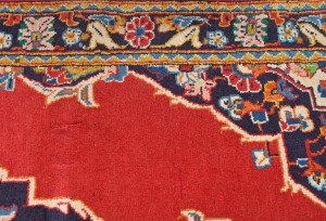 Vintage Red Traditional 2'8X4'3 Kashan Persian Rug
