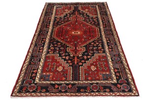 Vintage Red Tribal 3'7X6 Hamedan Persian Rug