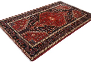 Vintage Red Tribal 3'7X6 Hamedan Persian Rug