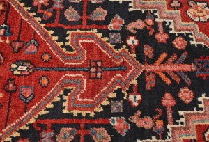 Vintage Red Tribal 3'7X6 Hamedan Persian Rug