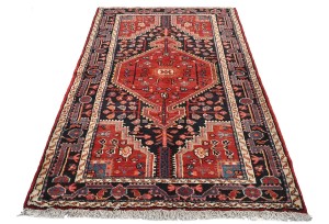 Vintage Red Tribal 3'7X6 Hamedan Persian Rug