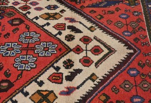 Vintage Tribal Cream 3'4X4'8 Hamedan Persian Rug