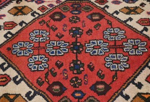 Vintage Tribal Cream 3'4X4'8 Hamedan Persian Rug