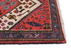 Vintage Tribal Cream 3'4X4'8 Hamedan Persian Rug