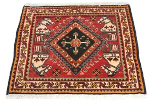 Vintage Red Tribal 2X2 Abadeh Persian Square Rug