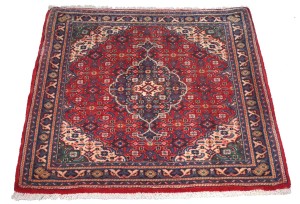 Vintage Floral Fish Mahi 2'5X2'4 Tabriz Sarouk Persian Square Rug