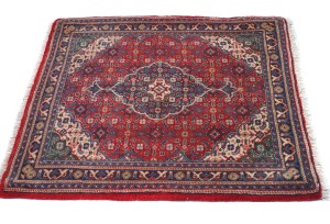 Vintage Floral Fish Mahi 2'5X2'4 Tabriz Sarouk Persian Square Rug
