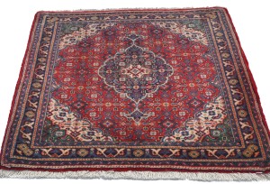 Vintage Floral Fish Mahi 2'5X2'4 Tabriz Sarouk Persian Square Rug