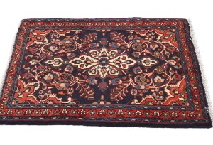 Vintage Purple-navy Traditional 2X3 Kashan Persian Rug