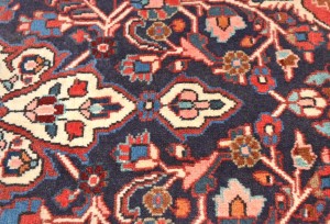 Vintage Purple-navy Traditional 2X3 Kashan Persian Rug