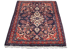Vintage Purple-navy Traditional 2X3 Kashan Persian Rug