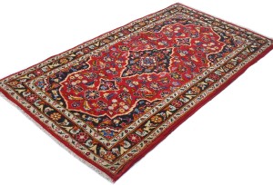 Vintage Red Traditional 2'6X4'4 Kashan Persian Rug