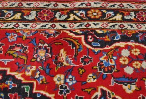 Vintage Red Traditional 2'6X4'4 Kashan Persian Rug