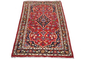 Vintage Red Traditional 2'6X4'4 Kashan Persian Rug