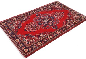 Vintage Red Classic Traditional 2'2X3'8 Kashan Persian Rug