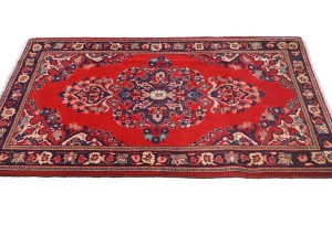 Vintage Red Classic Traditional 2'2X3'8 Kashan Persian Rug