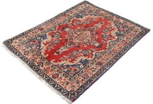 Vintage Red Floral 2X3 Hamedan Persian Rug