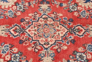 Vintage Red Floral 2X3 Hamedan Persian Rug