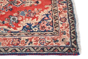 Vintage Red Floral 2X3 Hamedan Persian Rug