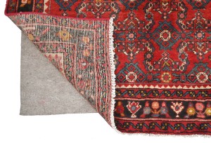 Vintage Red Tribal 4X9 Hamedan Persian Runner Rug