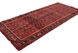 Vintage Red Tribal 4X9 Hamedan Persian Runner Rug