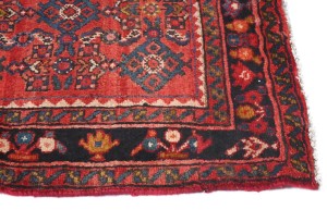Vintage Red Tribal 4X9 Hamedan Persian Runner Rug