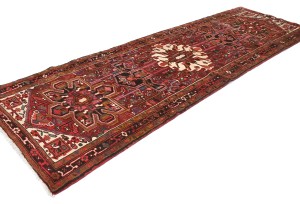 Vintage Maroon Red Tribal 3'6X11'3 Goravan Persian Runner Rug
