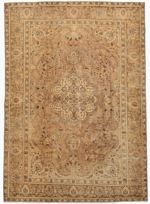 Antique Muted Floral 8X11 Distressed Vintage Oriental Rug