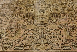 Antique Muted Floral 6'7X9'5 Distressed Vintage Oriental Rug
