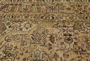 Antique Muted Floral 6'7X9'5 Distressed Vintage Oriental Rug