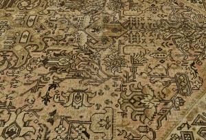 Antique Muted Floral 6'7X9'5 Distressed Vintage Oriental Rug