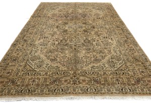 Antique Muted Floral 6'7X9'5 Distressed Vintage Oriental Rug