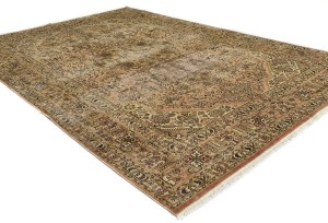 Antique Muted Floral 6'7X9'5 Distressed Vintage Oriental Rug