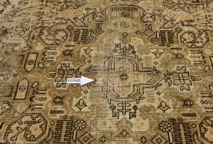 Antique Muted Floral 6'7X9'5 Distressed Vintage Oriental Rug