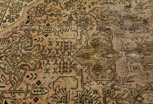 Antique Muted Floral 6'7X9'5 Distressed Vintage Oriental Rug