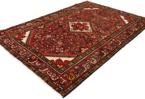 Vintage Red Tribal 4'7X6'8 Hossainabad Persian Rug