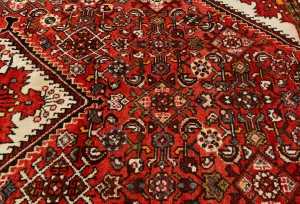Vintage Red Tribal 4'7X6'8 Hossainabad Persian Rug