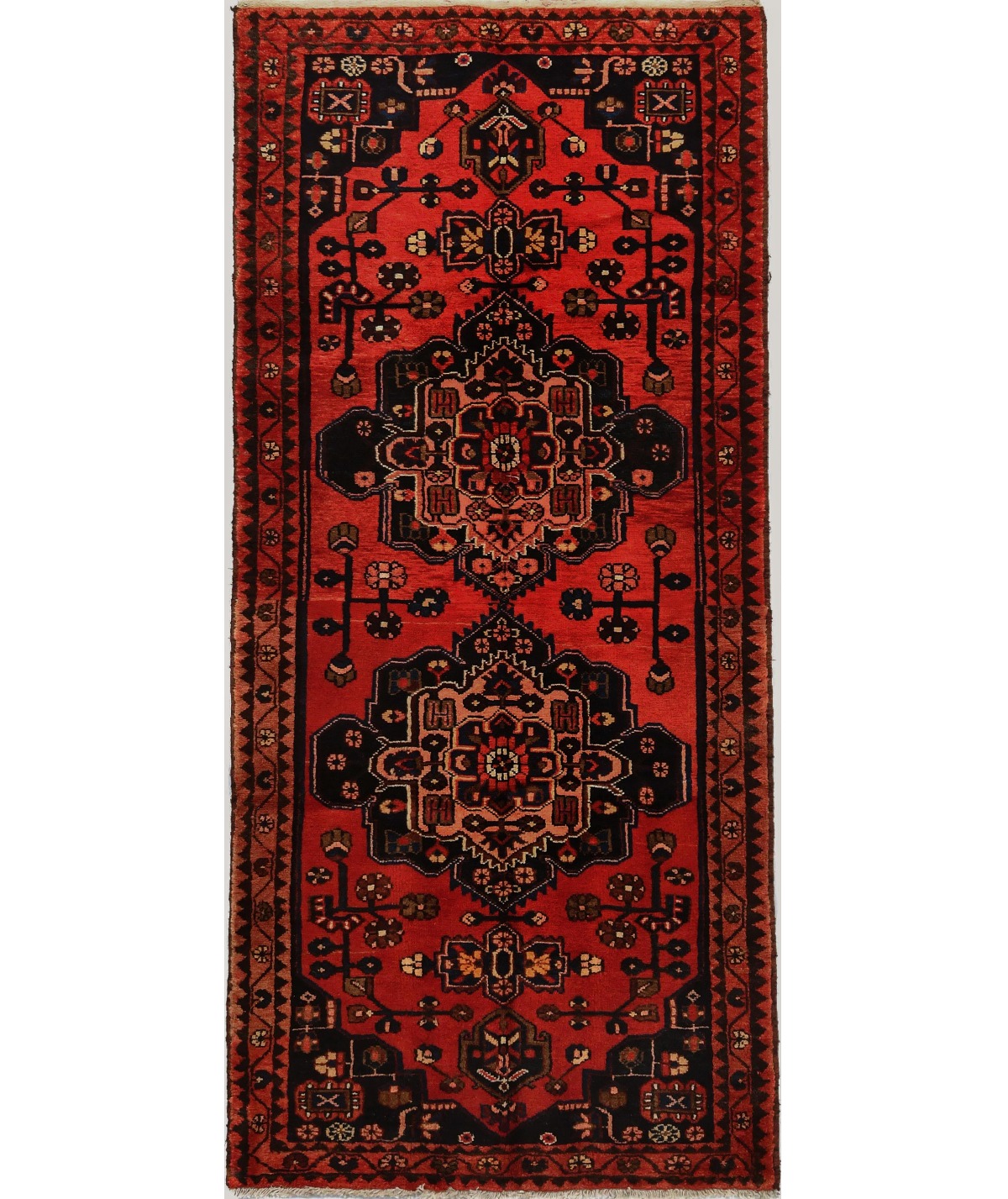 Vintage Tribal Red 4X8 Hamedan Persian Rug