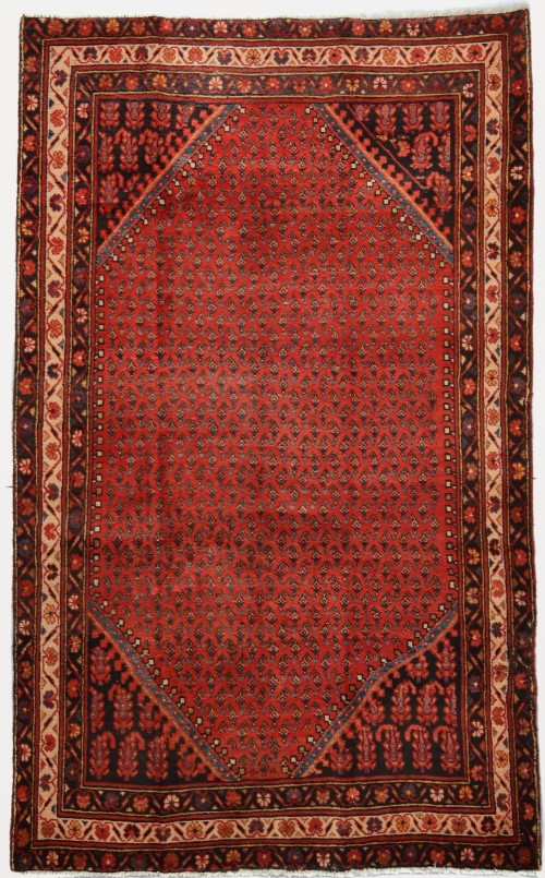 Vintage Red Tribal 4X7 Botemir Persian Rug