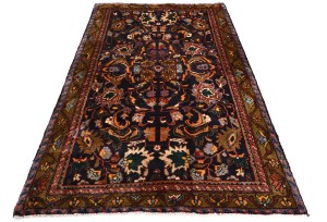 Vintage Dark Purple-navy Floral 4X7 Gholtogh Persian Rug