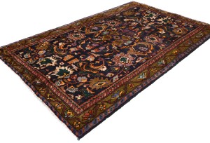 Vintage Dark Purple-navy Floral 4X7 Gholtogh Persian Rug